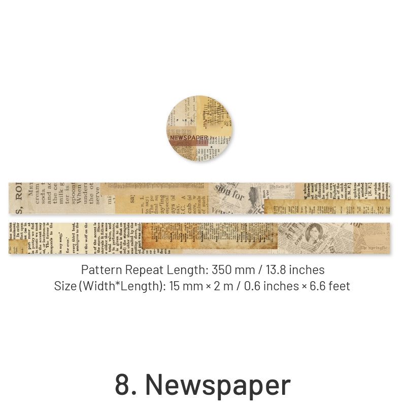 Vintage Newspaper and Map Washi Tape sku-8