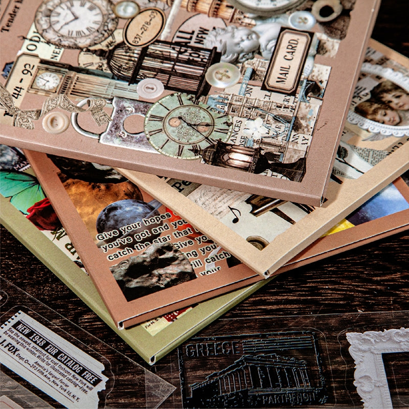 Vintage PET Sticker Book - Travel, Universe, Planet, Plant, Animal - Stamprints1