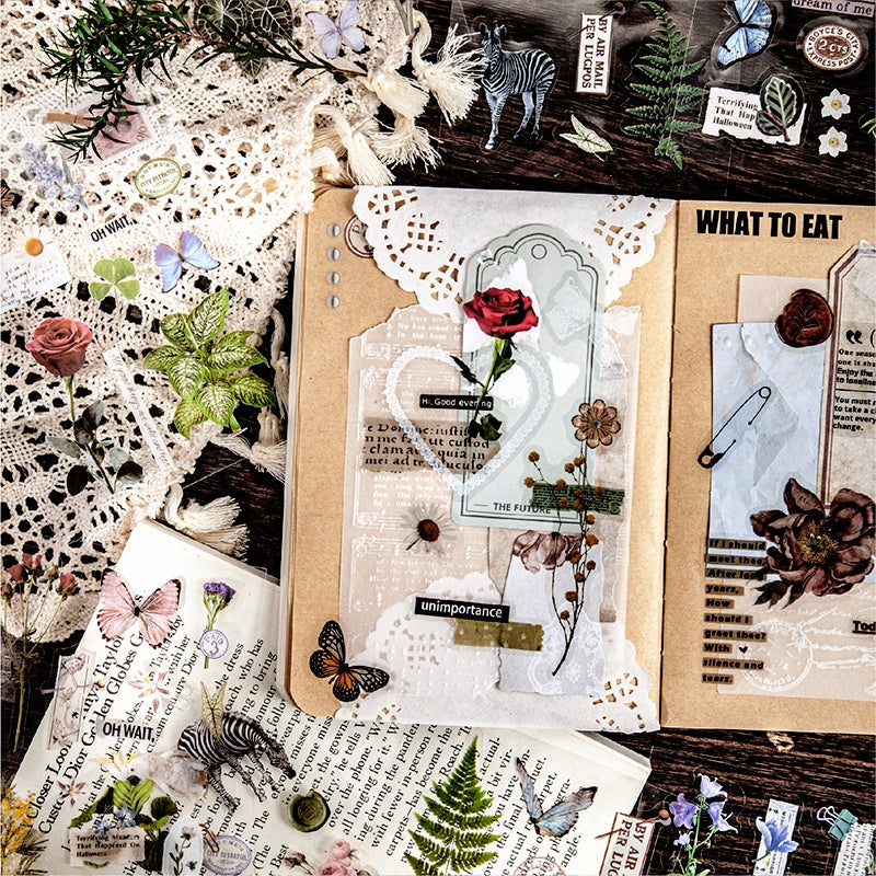 Vintage PET Sticker Book - Travel, Universe, Planet, Plant, Animal - Stamprints3