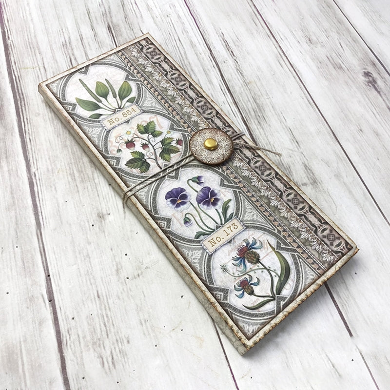Vintage Plant-themed Handmade Junk Journal Folio Kit 06004