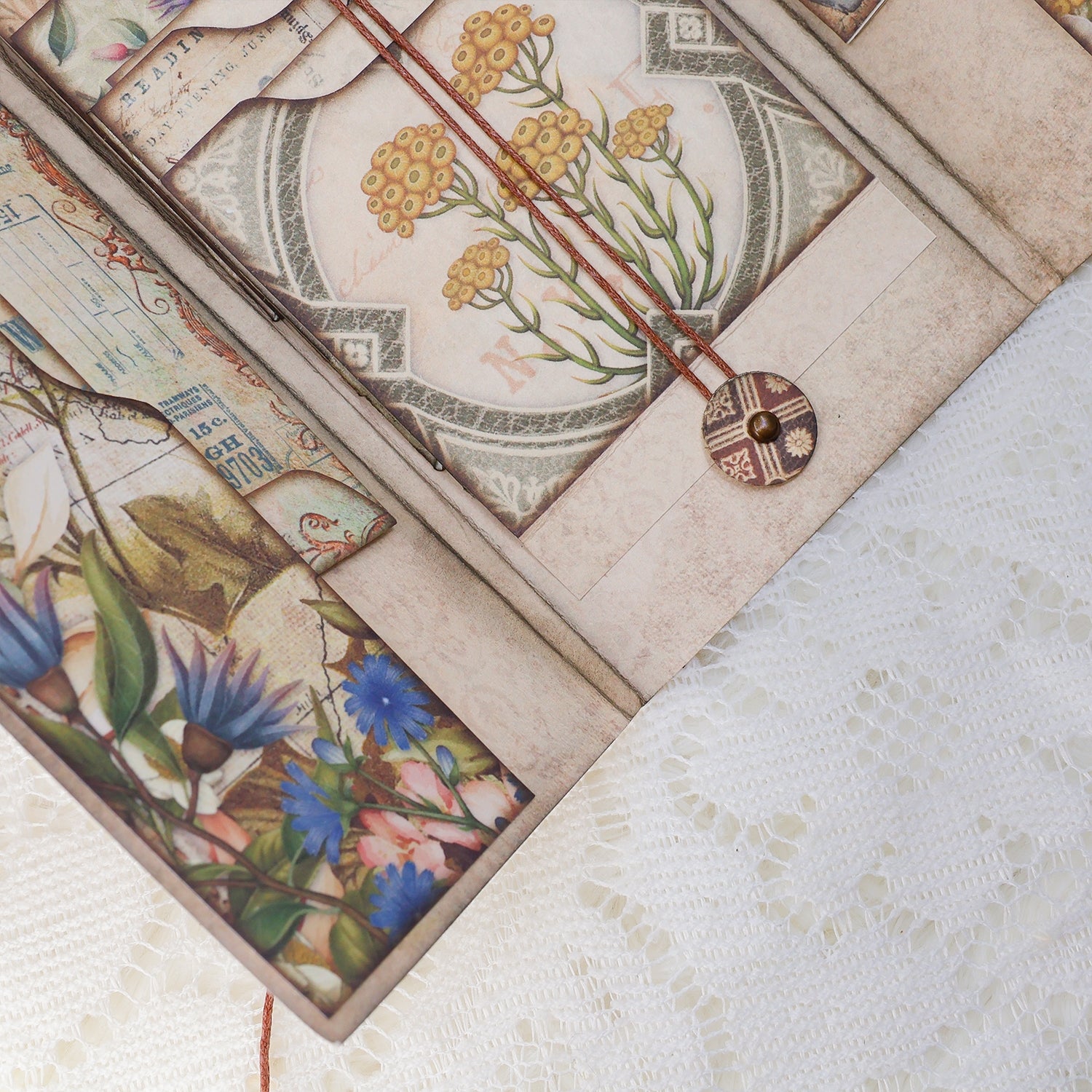 Vintage Plant-themed Handmade Junk Journal Folio Kit Vintage Plant-themed Handmade Junk Journal Folio Kit 0012