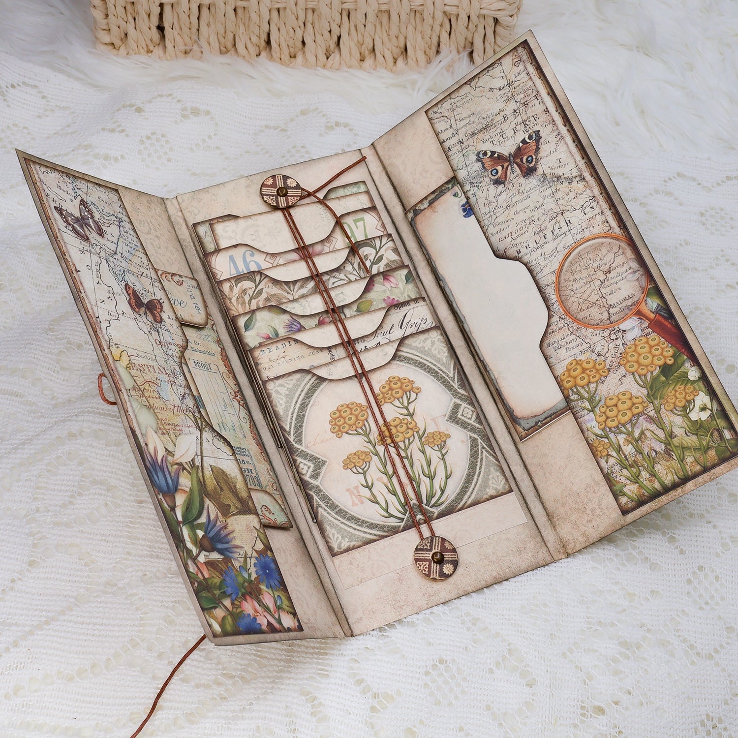 Vintage Plant-themed Handmade Junk Journal Folio Kit Vintage Plant-themed Handmade Junk Journal Folio Kit 0014