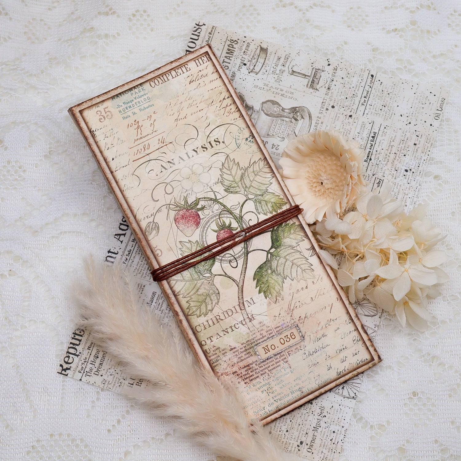 Vintage Plant-themed Handmade Junk Journal Folio Kit Vintage Plant-themed Handmade Junk Journal Folio Kit 0015