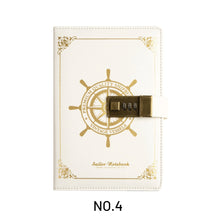 Vintage PU Cover Combination Lock Notebook Three-Digit Password Gift Box Private Journal Diary 37