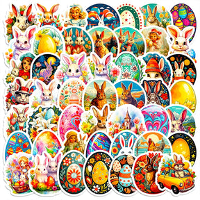 Vintage Rabbit and Egg Vinyl Stickers a