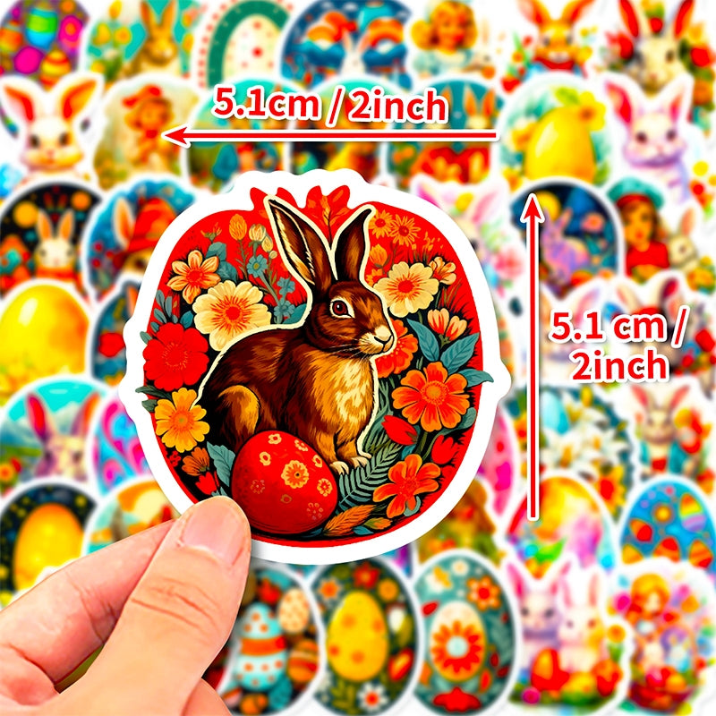 Vintage Rabbit and Egg Vinyl Stickers c3