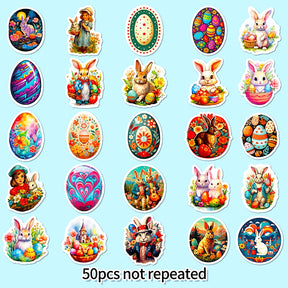 Vintage Rabbit and Egg Vinyl Stickers c