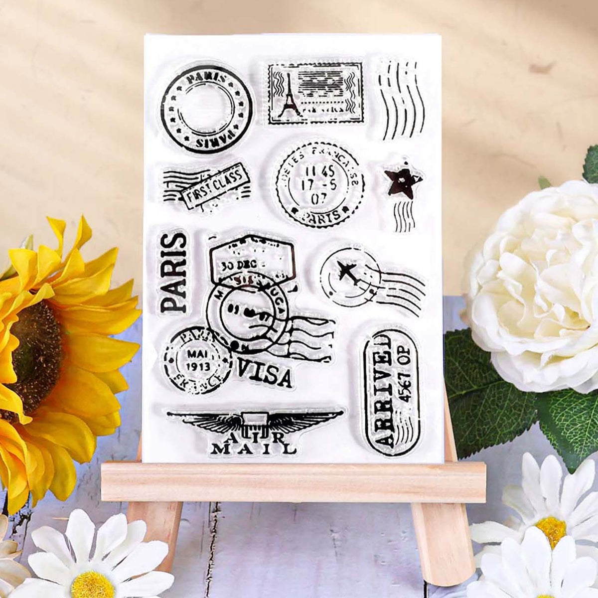 Vintage Retro Postmark Clear Silicone Stamp