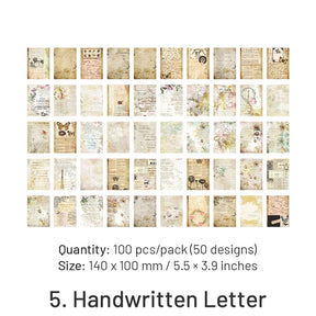 Vintage Scrapbook Paper Book - Magic, Letter, Character, Map, Butterfly, Flower sku-5