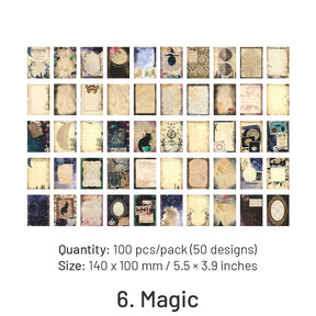 Vintage Scrapbook Paper Book - Magic, Letter, Character, Map, Butterfly, Flower sku-6