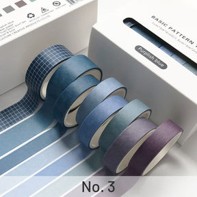 Purplish Blue-8-Roll Solid Color Washi Tape Set