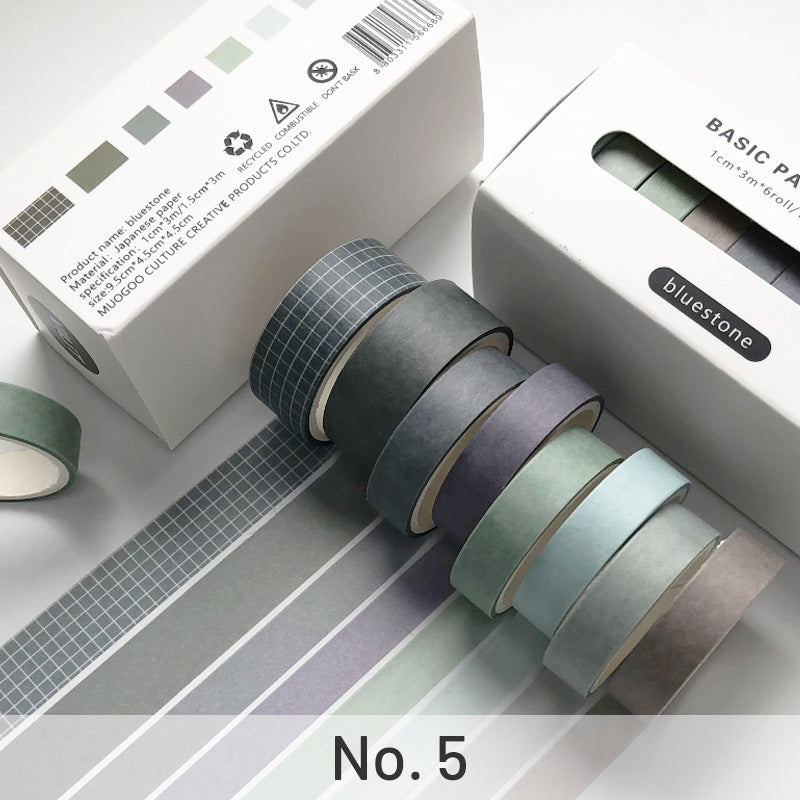 Bluestone-8-Roll Solid Color Washi Tape Set