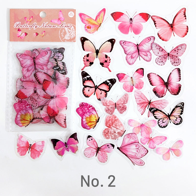 Vintage Translucent Butterfly PET Sticker Pack sku-2