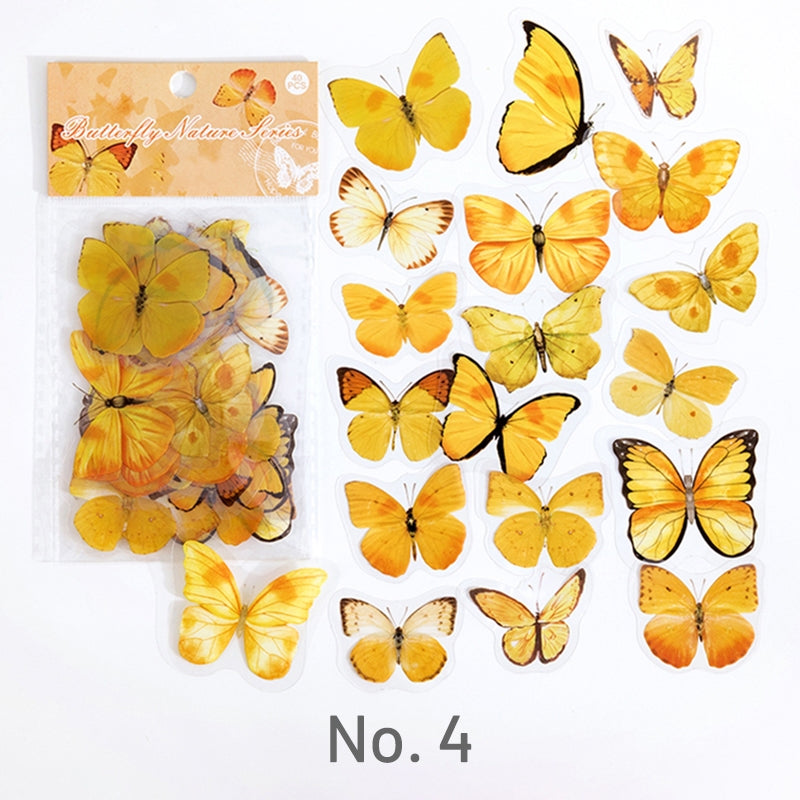 Vintage Translucent Butterfly PET Sticker Pack sku-4
