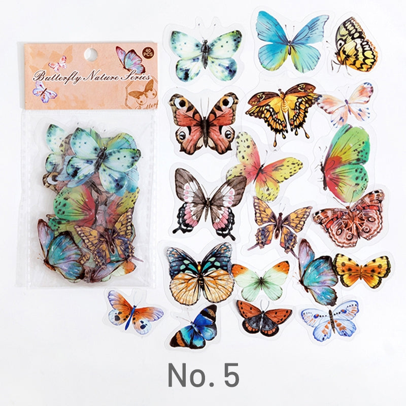 Vintage Translucent Butterfly PET Sticker Pack sku-5