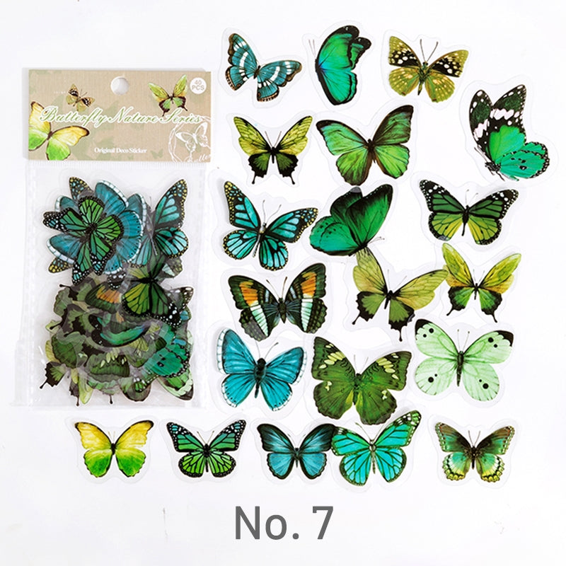 Vintage Translucent Butterfly PET Sticker Pack sku-7