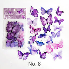 Vintage Translucent Butterfly PET Sticker Pack sku-8