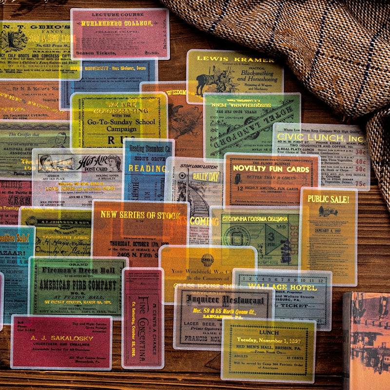 Vintage Travel Ticket Hot Stamping Gold Scrapbook Paper b5