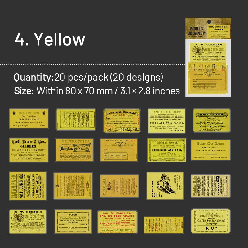 Vintage Travel Ticket Hot Stamping Gold Scrapbook Paper sku-4