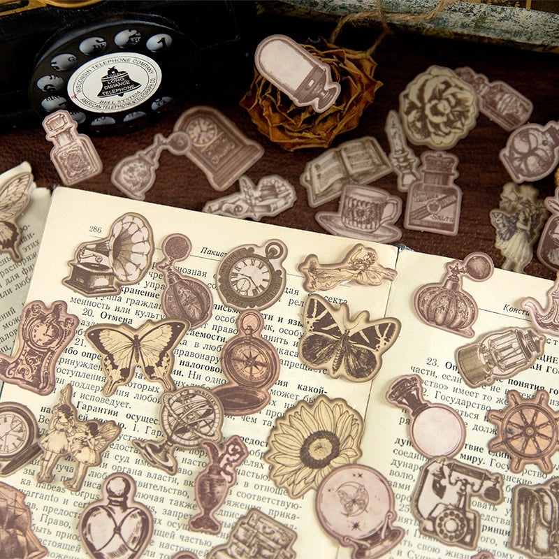 ヴィンテージ風和紙ステッカー