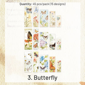 Vintage Washi Stickers - Newspaper, Map, Butterfly, Flowers, People, Food, Universe sku-3