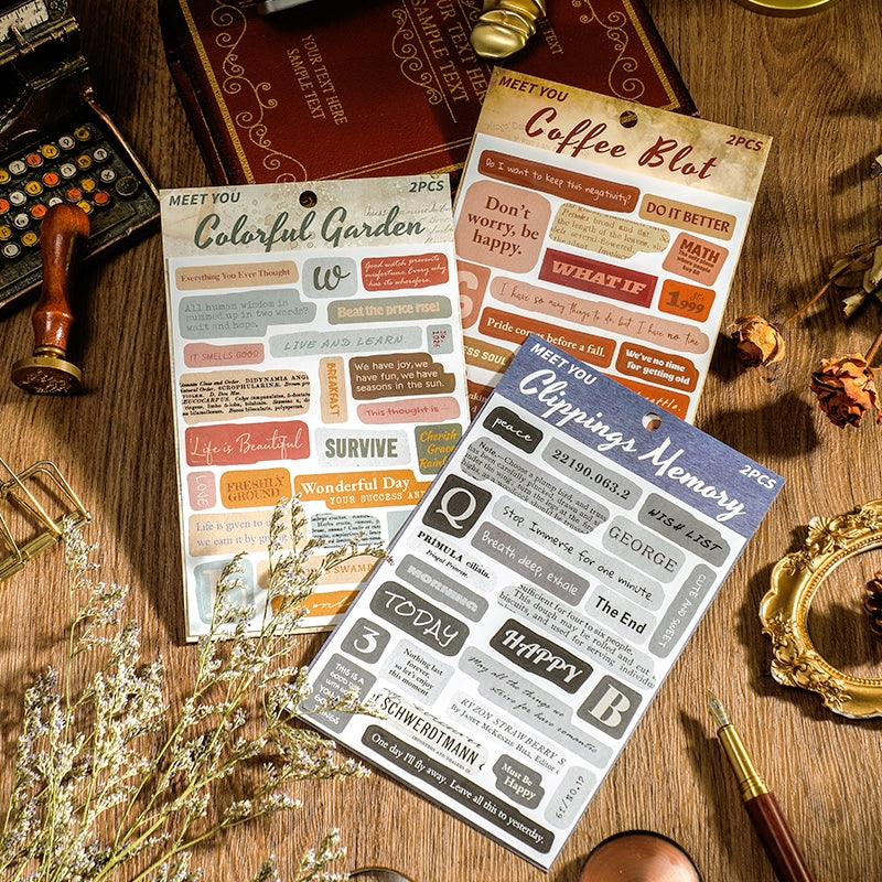 Vintage Words and Phrases Stickers a