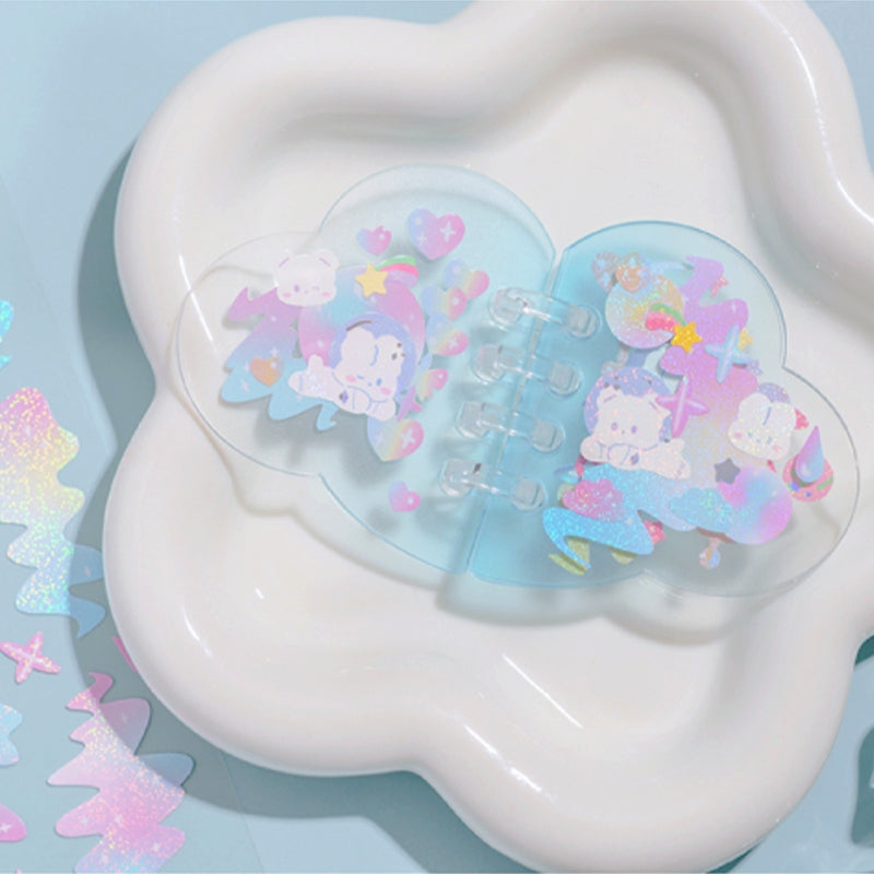 Vinyl Holographic Sticker - Balloons, Ice Cubes, Hearts, and Flowers. b4