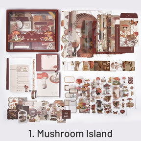 Mushroom Island-Mushroom and Forest Retro Art DIY Journal Gift Set