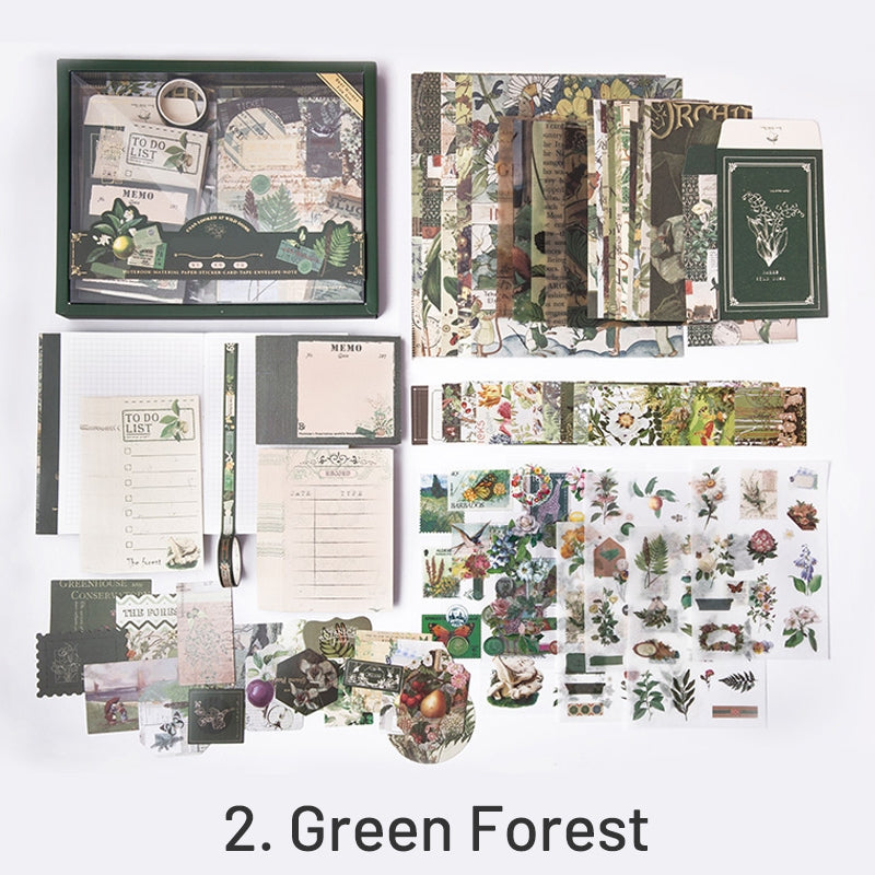 Green Forest-Mushroom and Forest Retro Art DIY Journal Gift Set