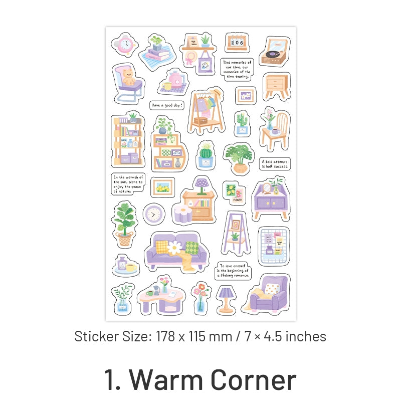 Warm Spring Series Journal Decorative Adhesive Stickers - Home Goods Food Coffee sku-1