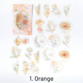 Watercolor Botanical Gold Foil PET Stickers sku-1