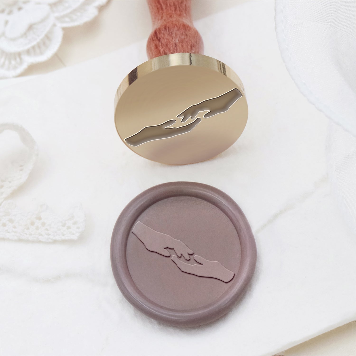 Wedding Celebration Holding Hands Wax Seal Stamp 1