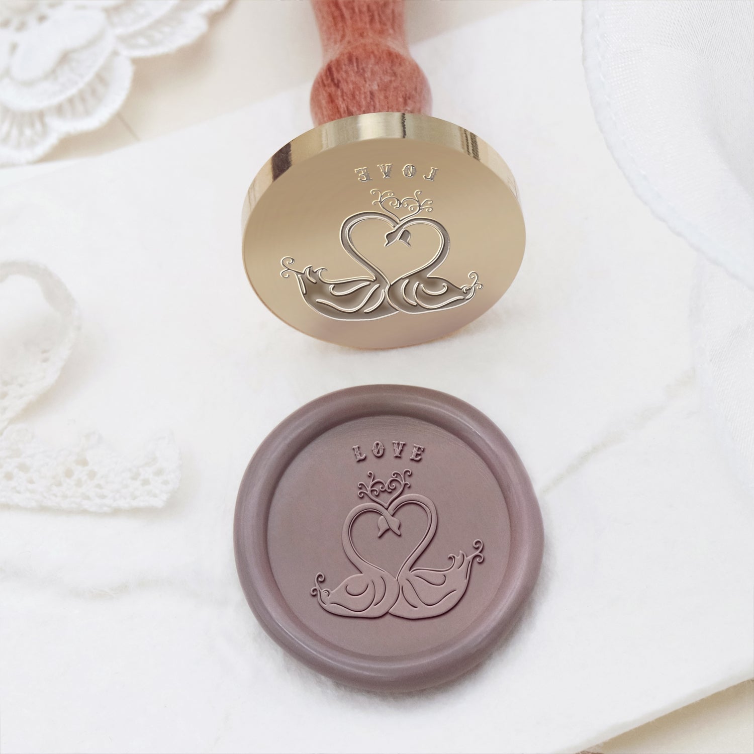 Wedding Celebration Swans Wax Seal Stamp 1