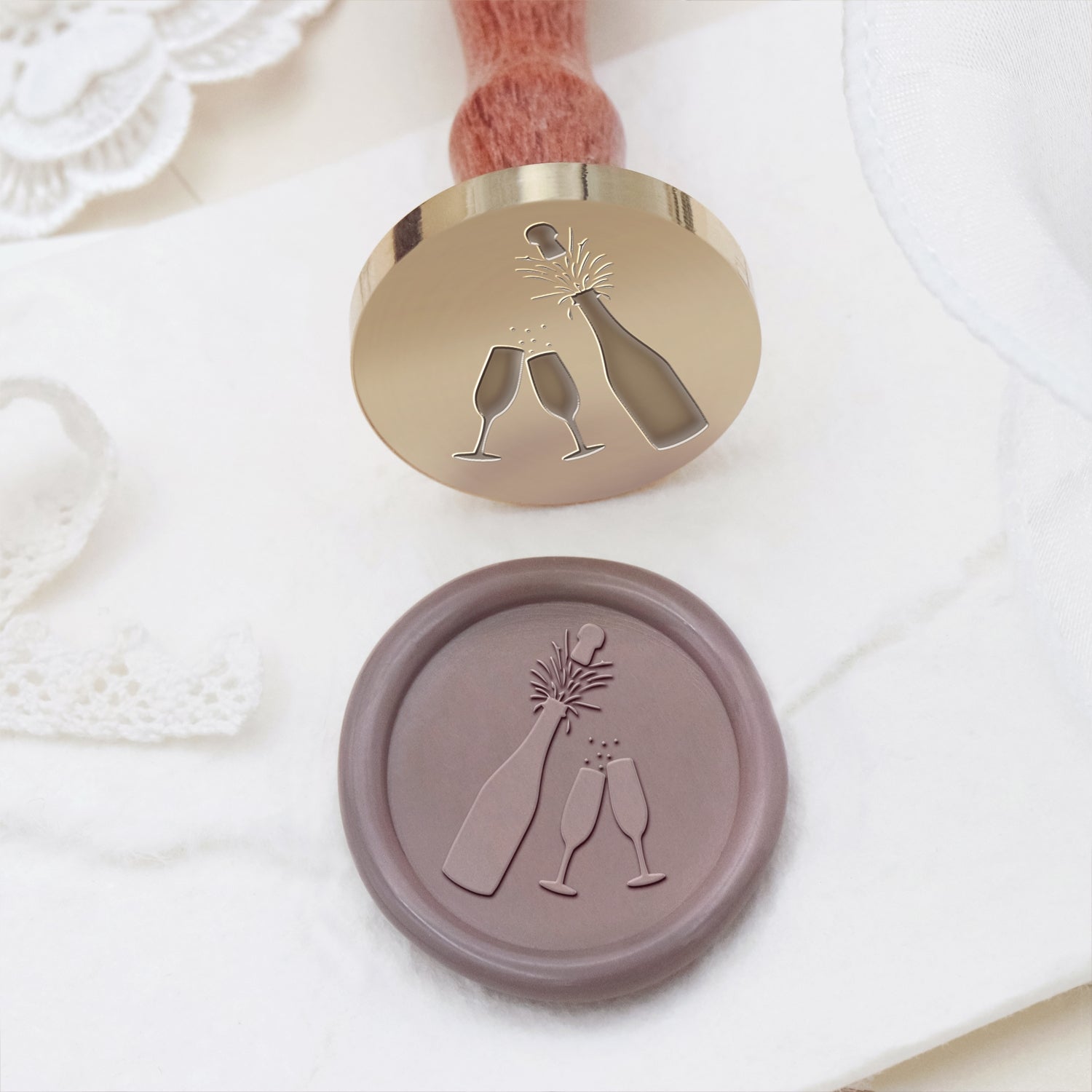 Wedding Celebration Champagne Wax Seal Stamp 1
