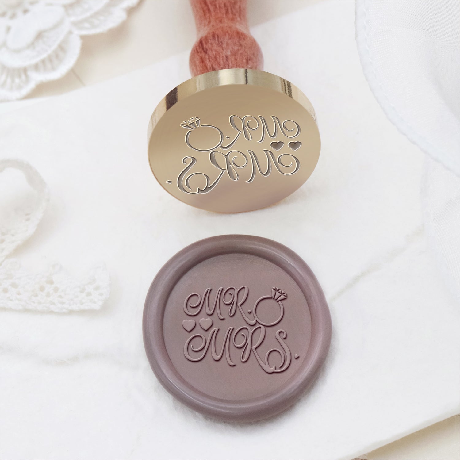 Wedding Invitation & Announcement Wax Seal Stamp - Style 10 10