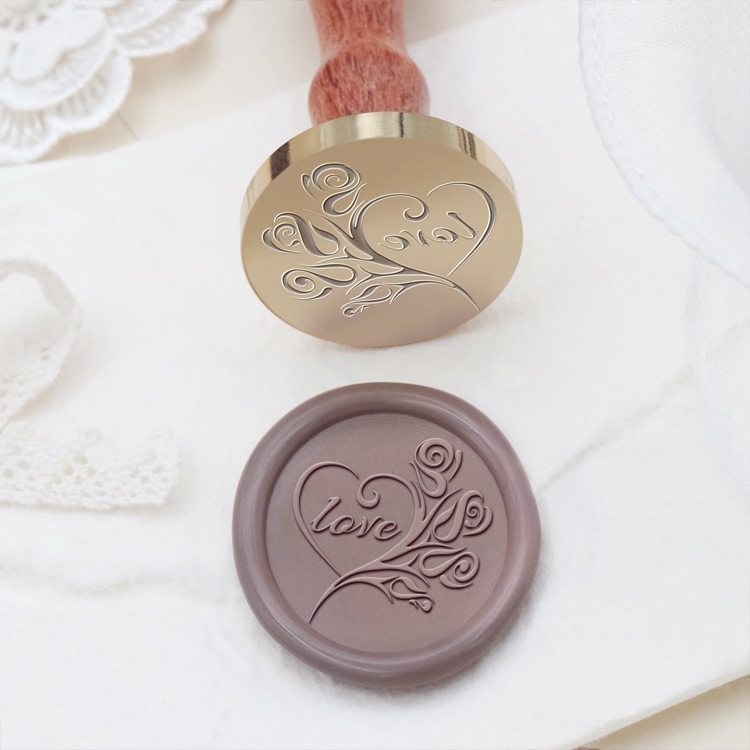 Wedding Invitation & Announcement Wax Seal Stamp - Style 9 9
