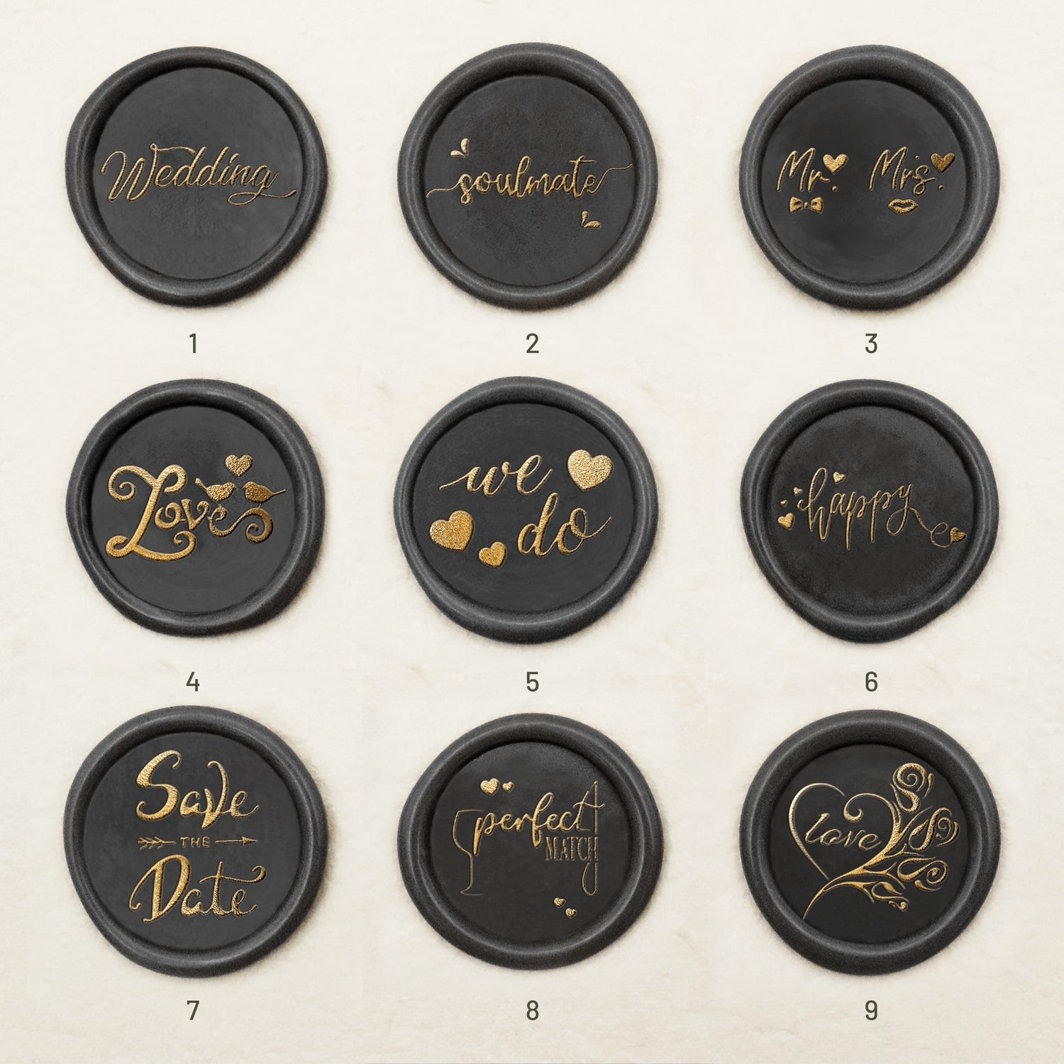 Wedding Invitation & Announcement Wax Seal Stamp (27 Designs)-sku1