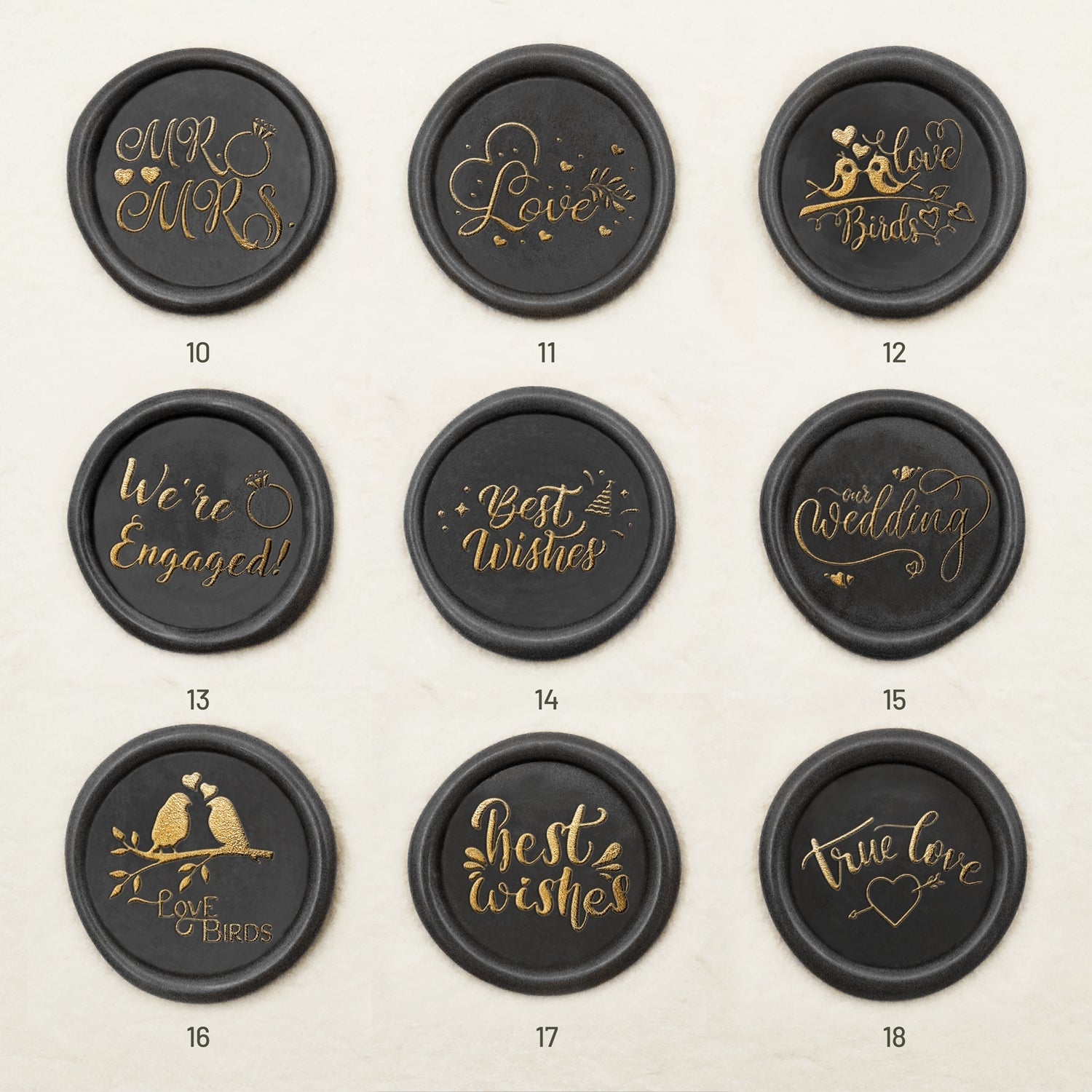 Wedding Invitation & Announcement Wax Seal Stamp (27 Designs)-sku2