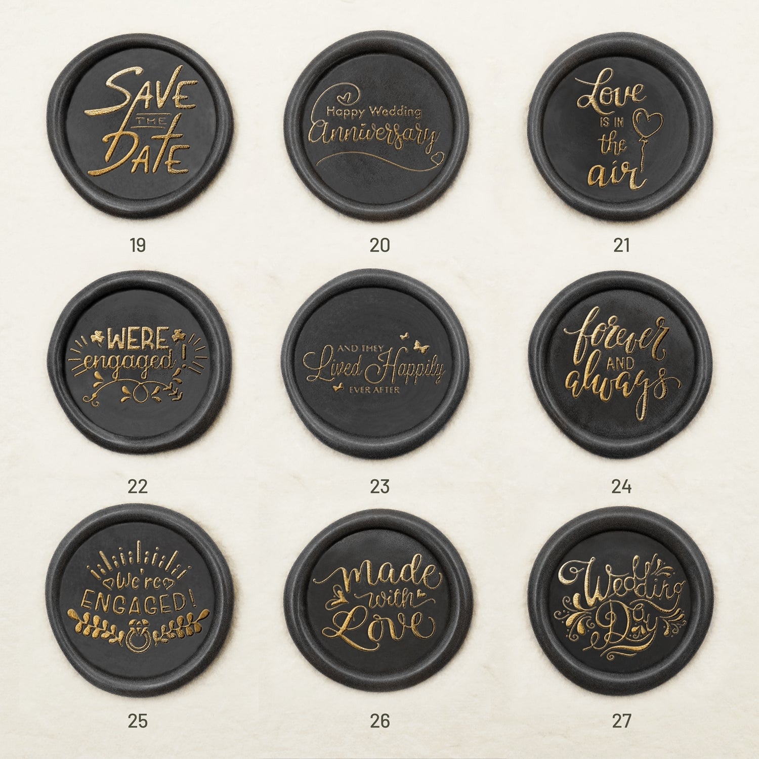 Wedding Invitation & Announcement Wax Seal Stamp (27 Designs)-sku3