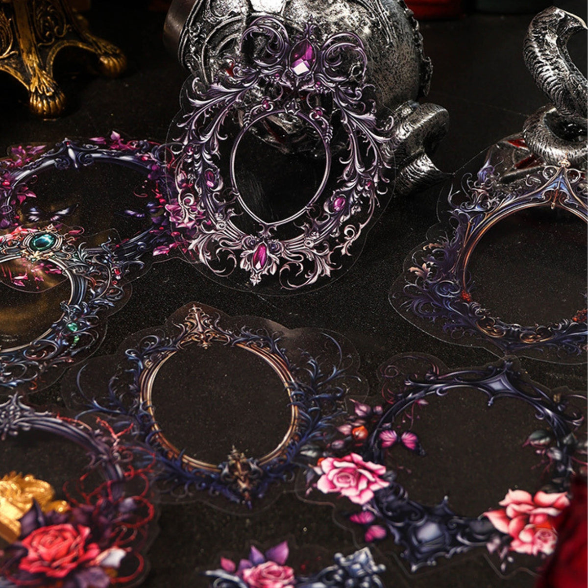 Whisper Of The Ancient Mirror Series Retro Dark Gorgeous Border Sticker Pack 18