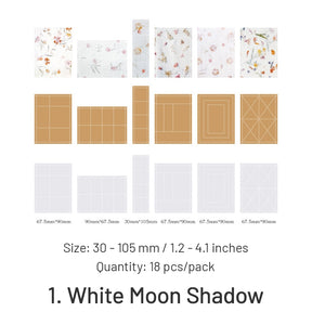 White Moon Series Vintage Floral Paper DIY Journal Paper sku-1