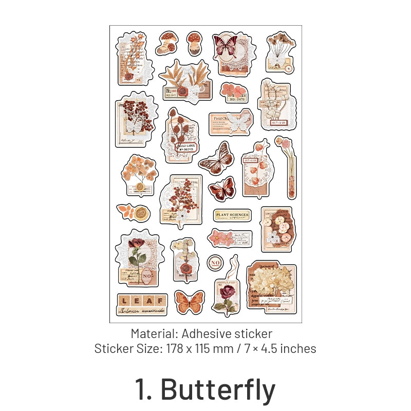 Wild Mountain Plant Stickers - Butterflies, Flowers, Trees, Stems sku-1