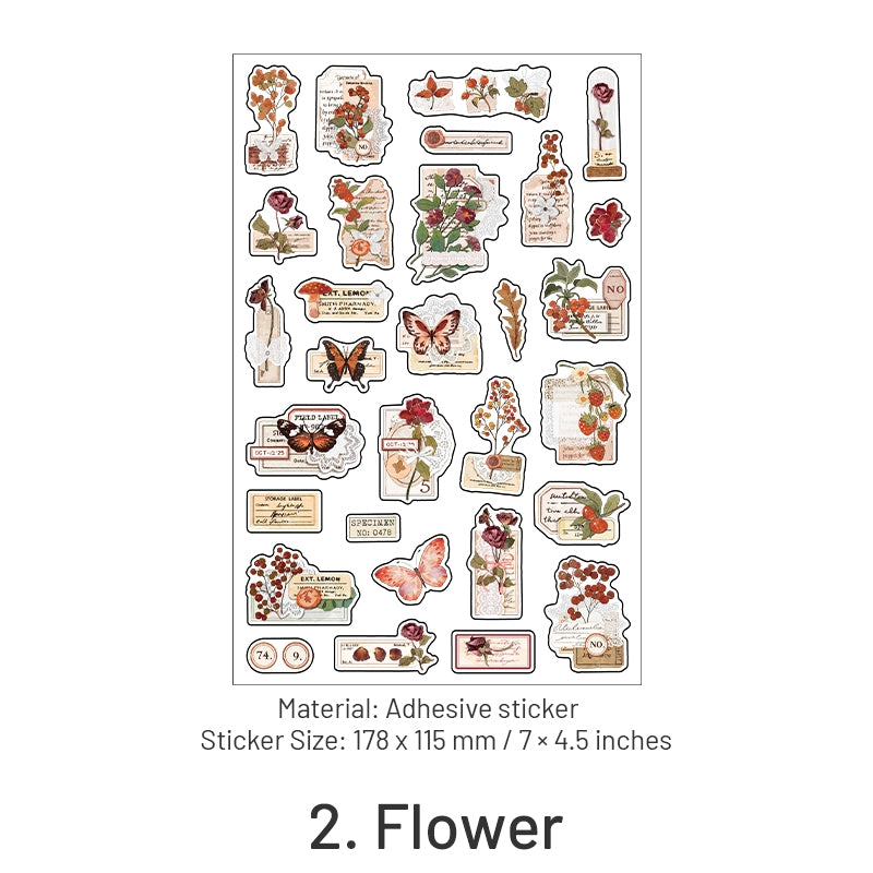 Wild Mountain Plant Stickers - Butterflies, Flowers, Trees, Stems sku-2