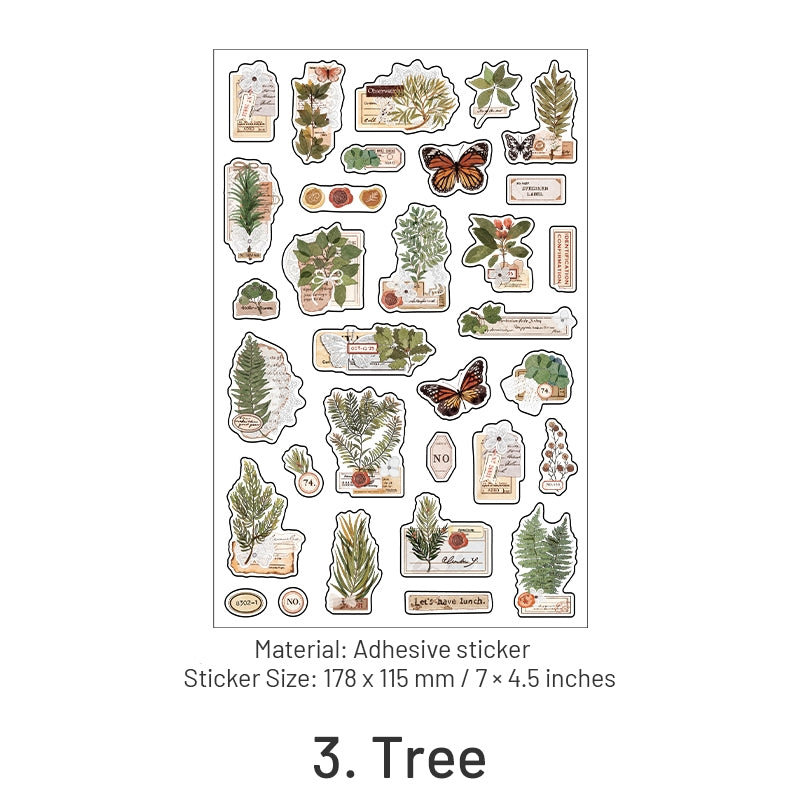 Wild Mountain Plant Stickers - Butterflies, Flowers, Trees, Stems sku-3