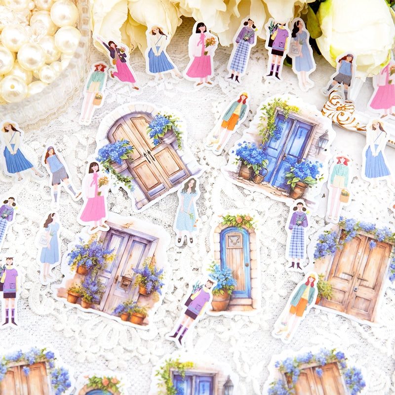 Window Washi Stickers - Butterfly, Flower, Girl, Cat b