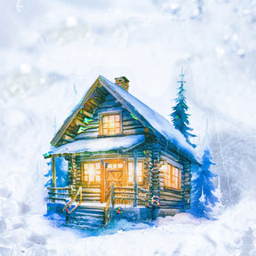 Winter Ice and Snow Landscape PET Stickers - Castle, Snow, Window, House, Park b4