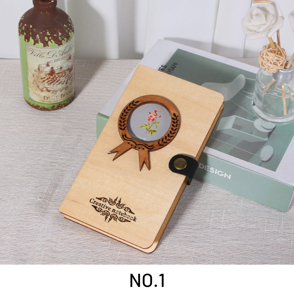 Wooden Vintage Flora And Fauna Notebook 26