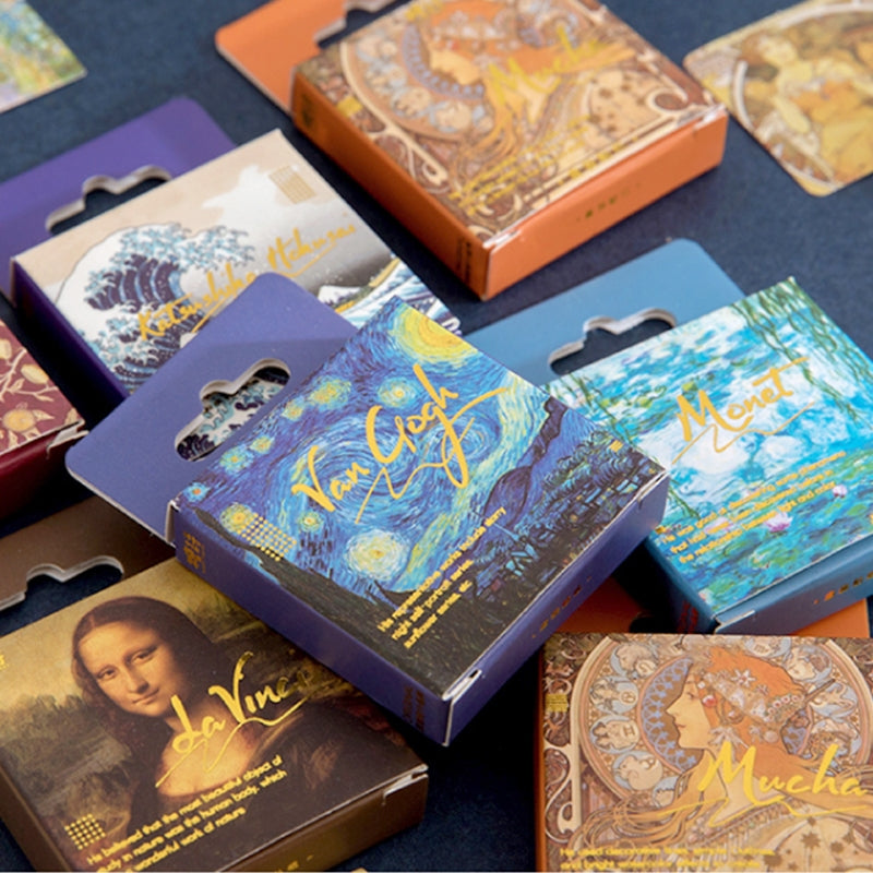World Masterpieces Stickers - Van Gogh, Hokusai, Da Vinci, Manet, Morris, Monet b5