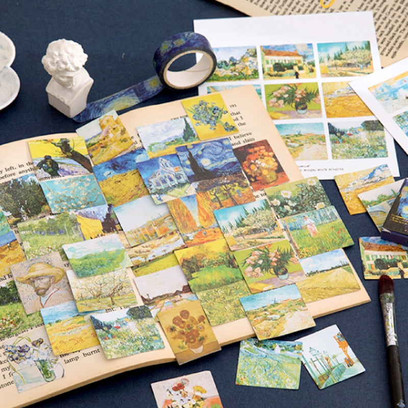 World Masterpieces Stickers - Van Gogh, Hokusai, Da Vinci, Manet, Morris, Monet b6