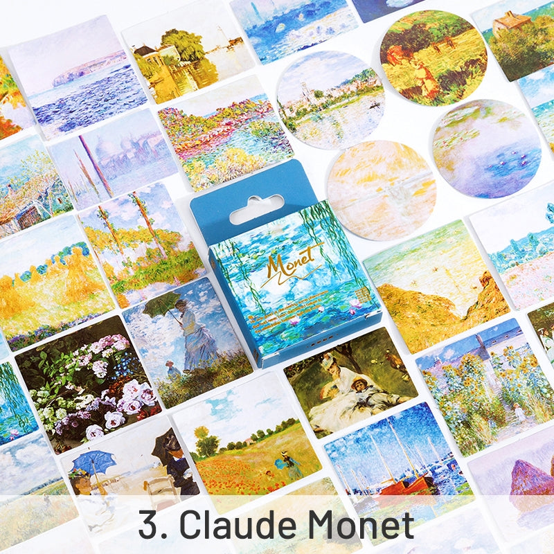 World Masterpieces Stickers - Van Gogh, Hokusai, Da Vinci, Manet, Morris, Monet sku-3